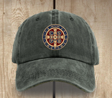 Saint Benedict Caps With Logo Brushed Cotton