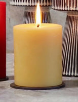 Short Beeswax Pillar Candles