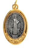 Two-Tone St. Benedict Oval Gold Border Medal