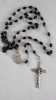 Saint Benedict Rosary Black Oval Beads